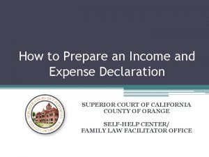 Income expense declaration