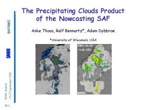 SAFNWC The Precipitating Clouds Product of the Nowcasting