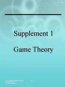Game theory quantitative techniques