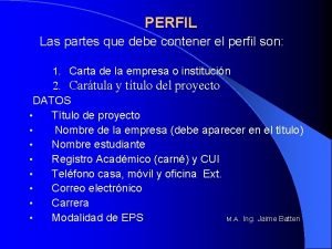 Partes de un perfil