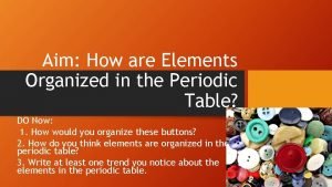 How are elements organized on the periodic table