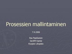 Prosessien mallintaminen