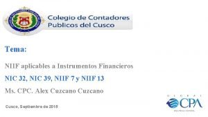 Nic 32 instrumentos financieros presentación