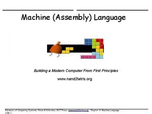 Hack assembly language