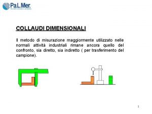 COLLAUDI DIMENSIONALI Il metodo di misurazione maggiormente utilizzato