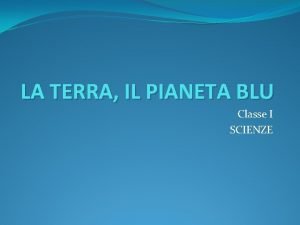 Il pianeta blu scuola primaria