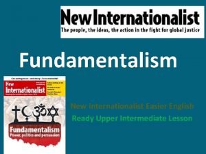 Fundamentalism New Internationalist Easier English Ready Upper Intermediate