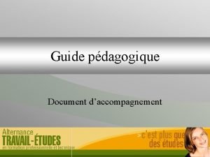 Guide pdagogique Document daccompagnement Les tapes tape 1