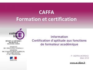 Soutenance caffa Soutenance caffa