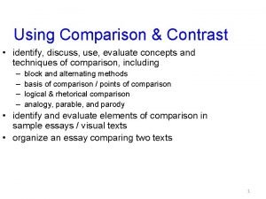 Comparative essay example