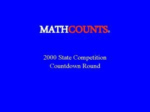 MATHCOUNTS 2000 State Competition Countdown Round How many