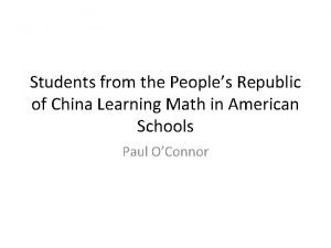 Students from the Peoples Republic of China Learning