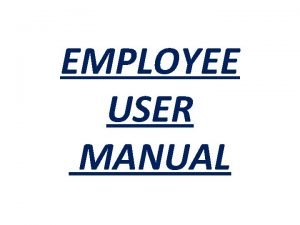 Employee user manual