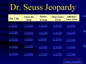 Dr seuss jeopardy