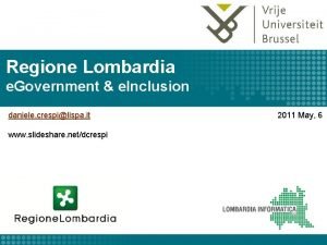 Regione Lombardia e Government e Inclusion daniele crespilispa