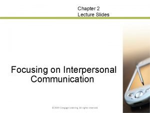 Interpersonal communication chapter 2