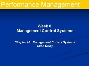 Performance management control system