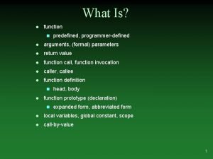 What Is l function n predefined programmerdefined l