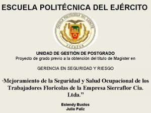 ESCUELA POLITCNICA DEL EJRCITO UNIDAD DE GESTIN DE