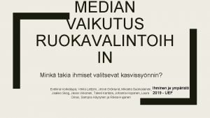 Median vaikutus ihmisiin