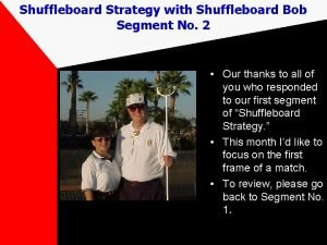 Shuffleboard strategy