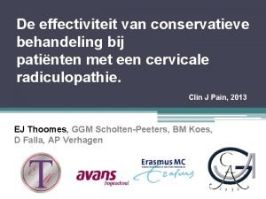 De effectiviteit van conservatieve behandeling bij patinten met