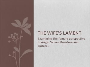 The wife's lament audio