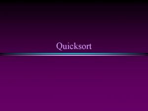 Quicksort duplicate elements