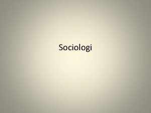 Sociologi