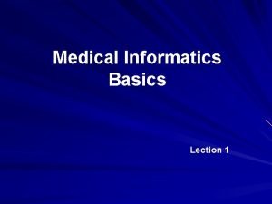 Health informatics questions