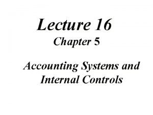 Chapter 5 accounting