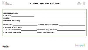 Informe final del pnce