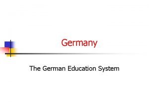 Levels of education in germany