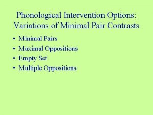 Minimal pairs examples