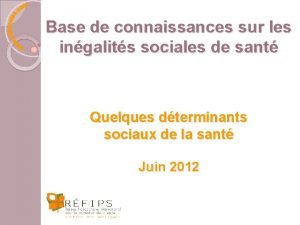 Base de connaissances sur les ingalits sociales de