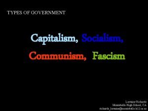 Capitalism communism socialism fascism