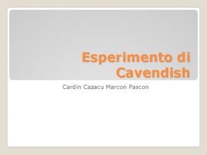 Esperimento di cavendish