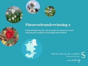 Prrendeundervisning 2 Psykoedukation for prrende til patienter med