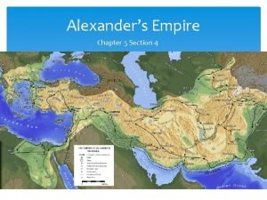 Chapter 5 section 4 alexander's empire