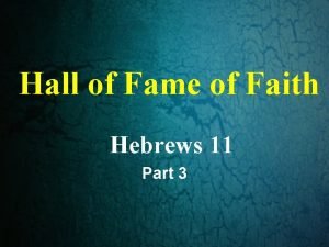 Hebrews hall of fame