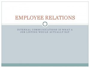 Employee relations communications