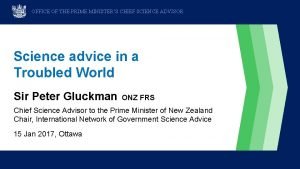 OFFICE OF THE PRIME MINISTERS CHIEF SCIENCE ADVISOR