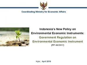 Coordinating Ministry for Economic Affairs Indonesias New Policy