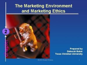 The Marketing Environment and Marketing Ethics chapter 2