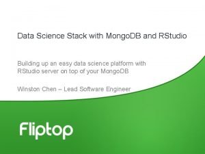 Data Science Stack with Mongo DB and RStudio