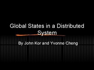 What is global state in distributed system