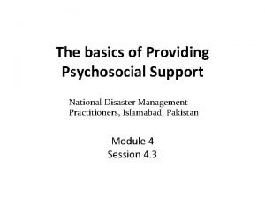 Types of psychosocial support