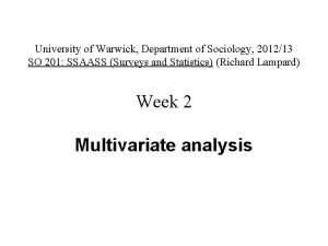 Warwick sociology modules