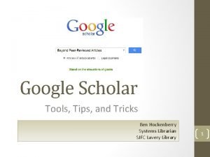 Google scholar tricks