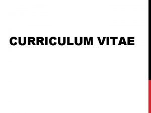 Struktur curriculum vitae
